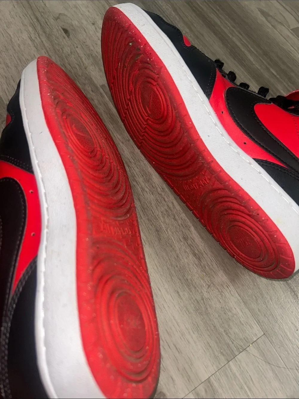 Nike Kids Red and Black High-Top Sneakers with Strap